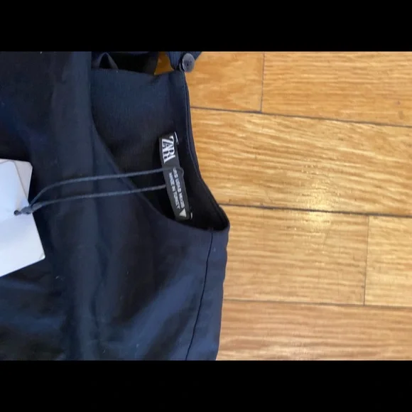 zara black top Ribbed Size Small Collard Long Sleeves Woman. - Picture 3 of 5